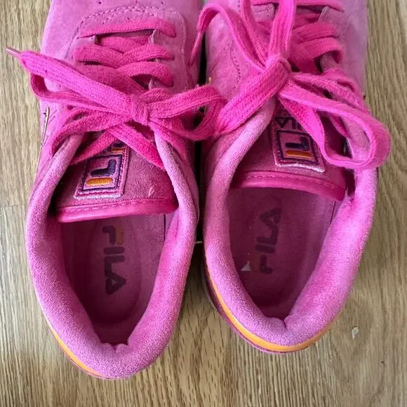 Fila Original Fitness Sneakers Bright Pink Suede Women's Size 7 Running Casual - Picture 10 of 13